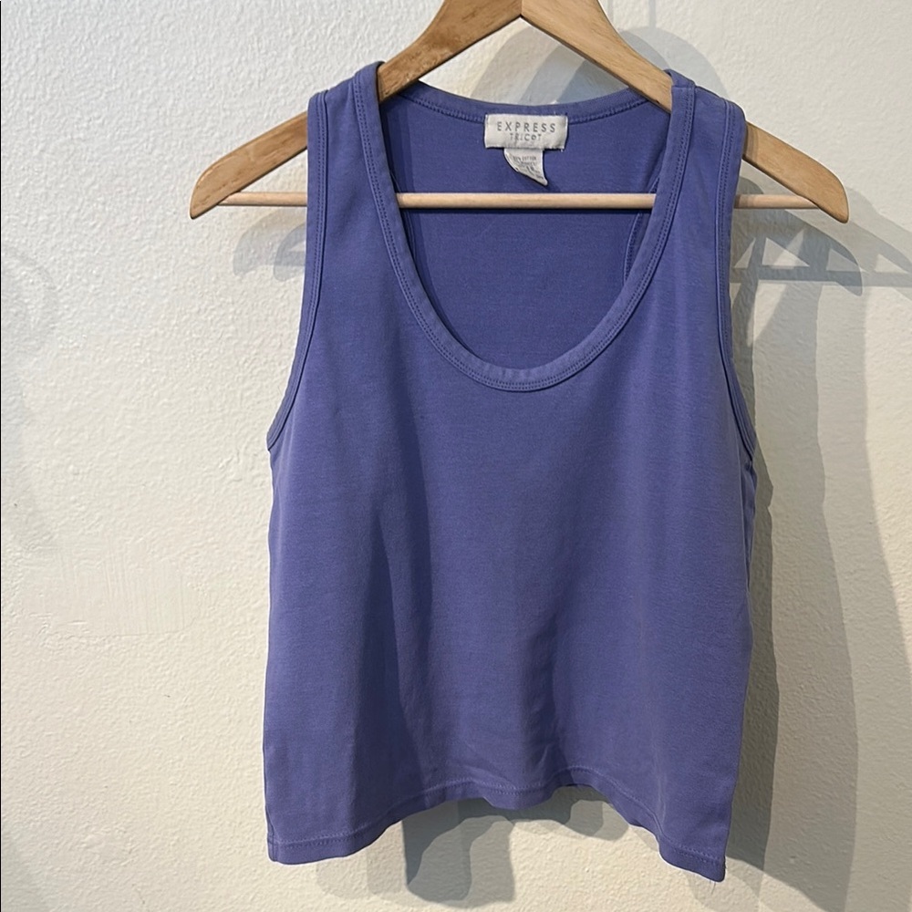 VTG Express Purple Sleeveless Crop Tank Top